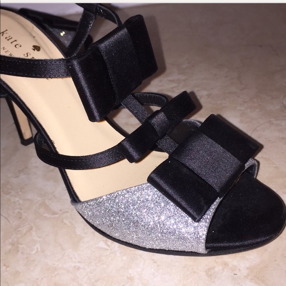 Kate Spade triple black bow and sparkle heels! - Picture 2 of 5